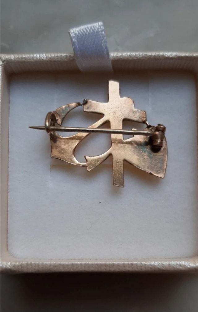 Spilla in Oro Antico Fede Speranza Carità