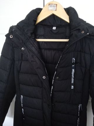 Abrigo plumas negro mujer