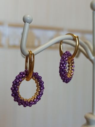 Pendientes de plata chapada oro o acero con aretes