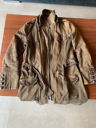Chaqueta tejana efecto militar desteñido
