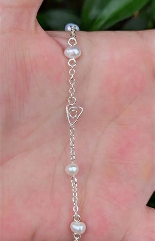 Pulsera, plata ley y perlas 
