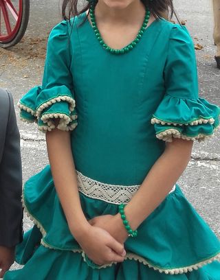 Traje Flamenca gitana verde niñas