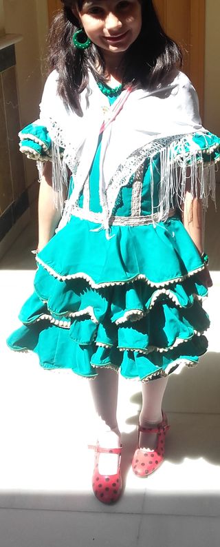 Traje Flamenca gitana verde niñas