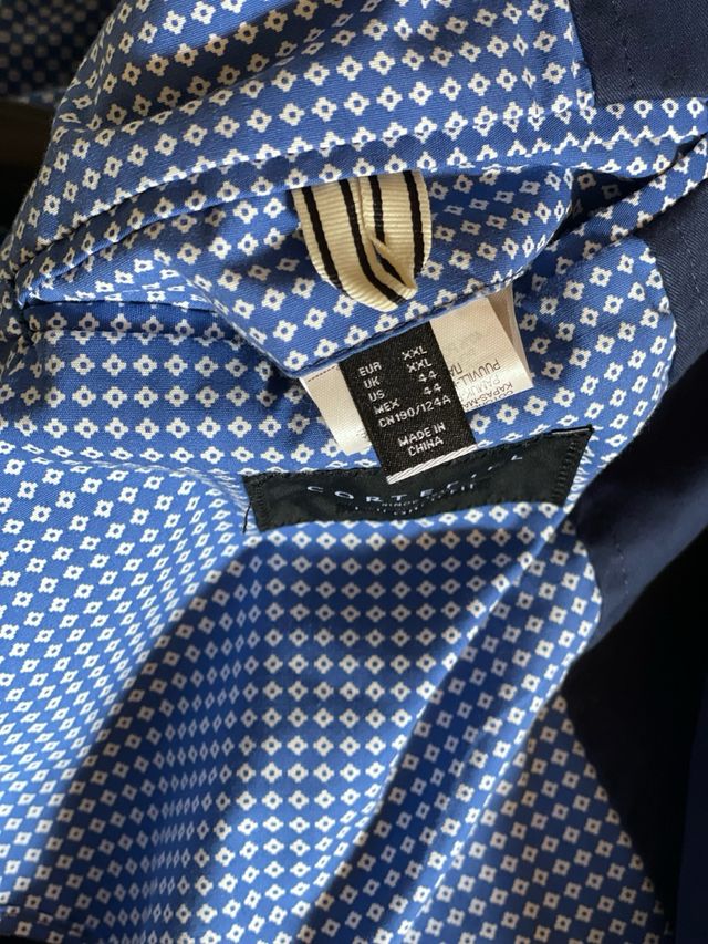 Blazer XXL blu scuro Cortefiel 100% cotone