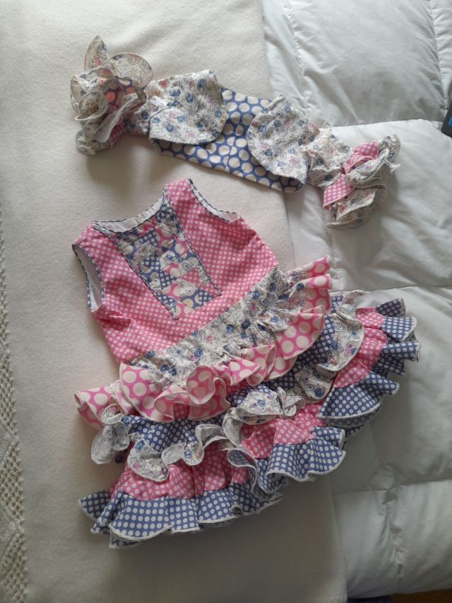 Vestido flamenca niña pachwork