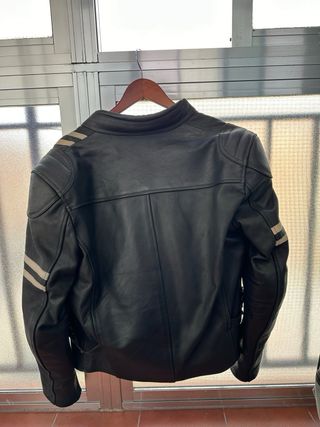 Chaqueta moto de piel Racer con protecciones
