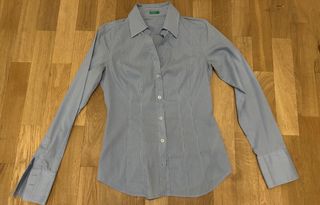 Camisa azul de rayas Benetton