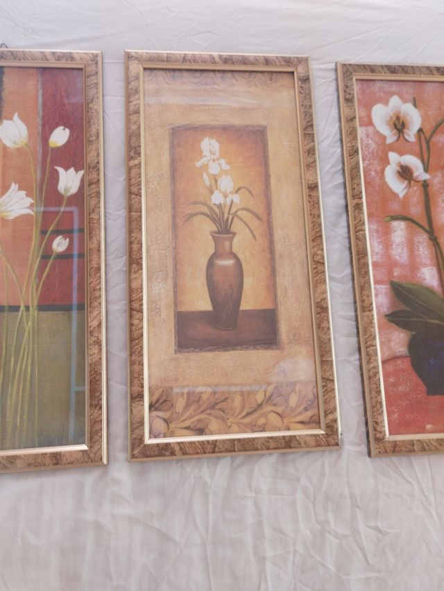 Cuadros tríptico flores