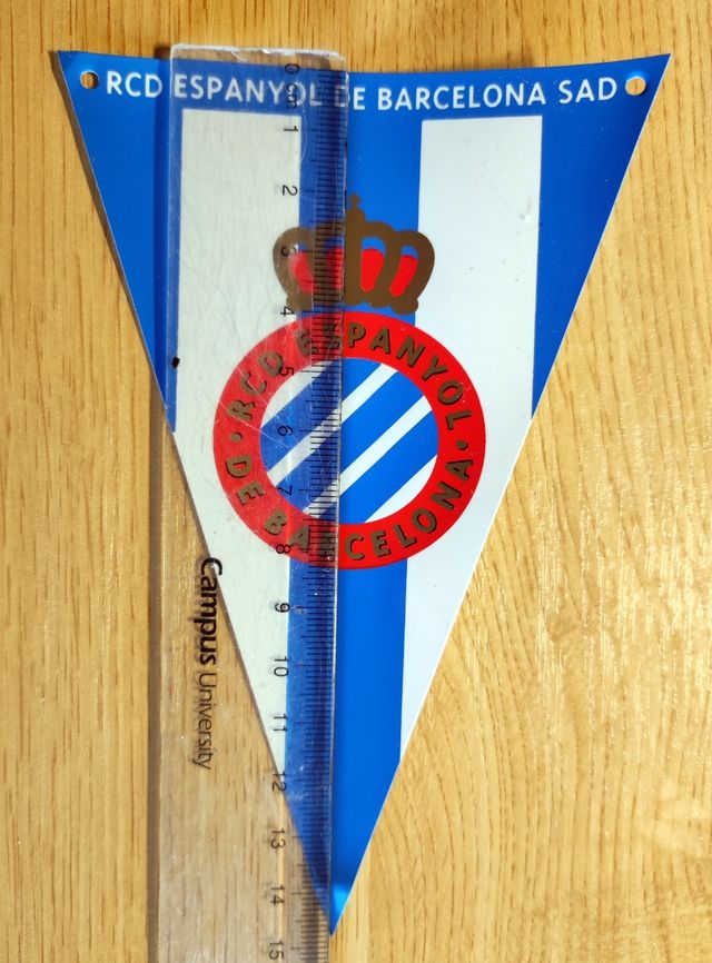BANDERIN PLASTICO FUTBOL RCD ESPANYOL BARCELONA