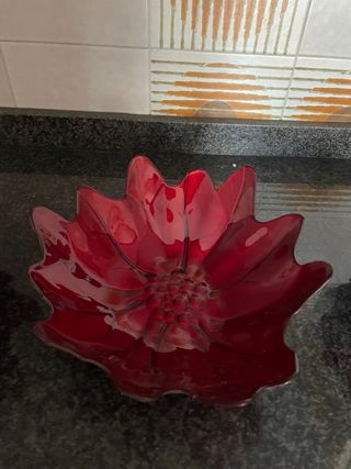 Set 3 ciotole di vetro vintage floreali