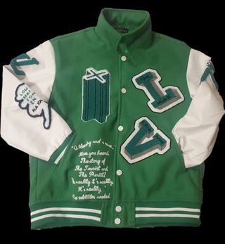 Chaqueta unisex varsity talla M bomber verde LV
