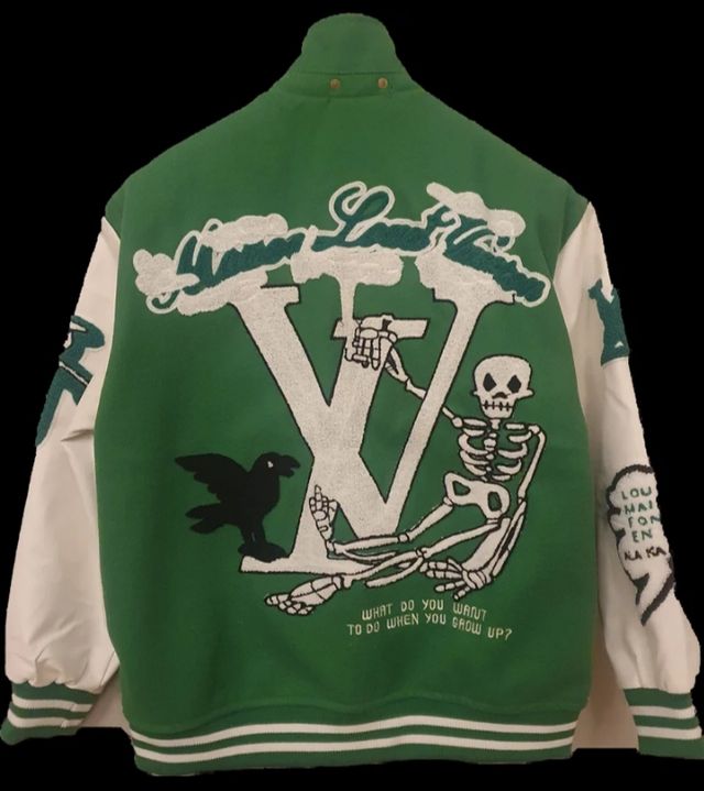 Chaqueta unisex varsity talla M bomber verde LV