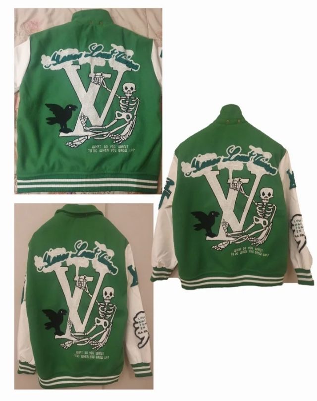 Chaqueta unisex varsity talla M bomber verde LV