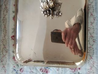 BANDEJA CON TAPA ANTIGUA ALPACA