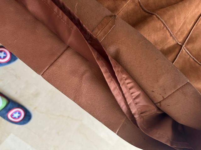 Falda de piel autentica Mango