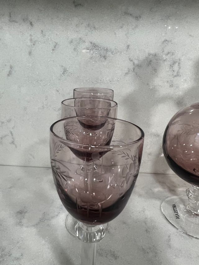 LIQUIDACION LICORERA d cristal tallado c 6 copas.