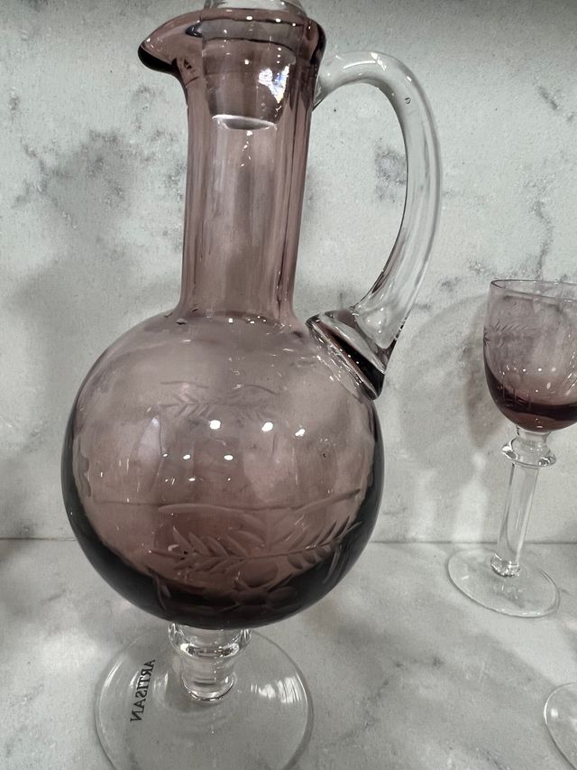 LIQUIDACION LICORERA d cristal tallado c 6 copas.