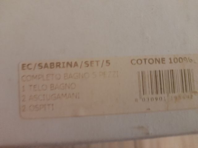 Completo bagno 5 asciugamani