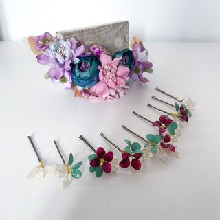 Conjunto tocado y cinturón vestido comunión