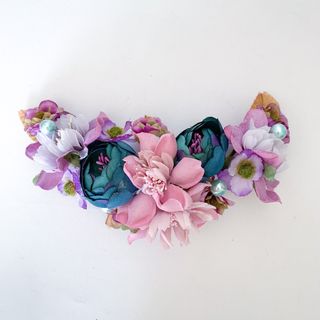 Conjunto tocado y cinturón vestido comunión