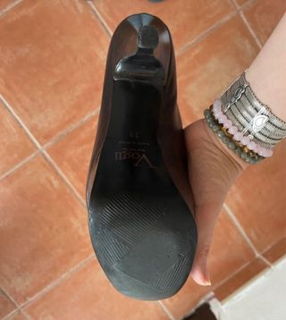 Botin plataforma y tacón en piel negro, Vogli