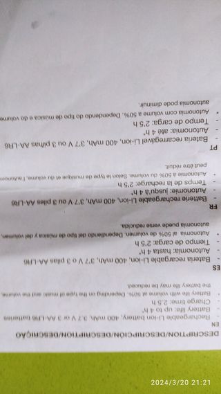 Radio despertador bluetooth.