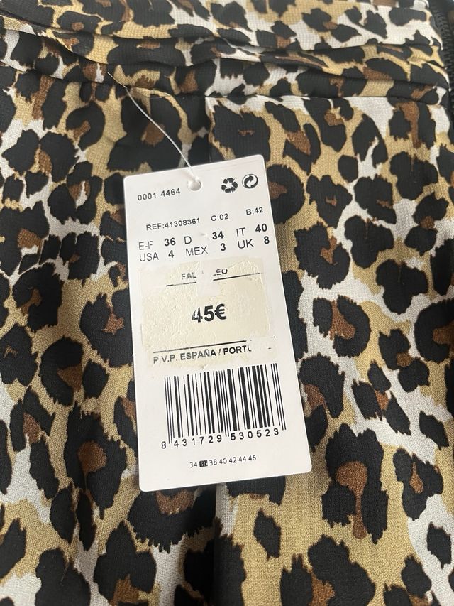 Falda leopardo Mango