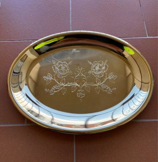 Piatto ovale dorato F.lli INTROZZI
