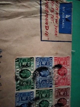 Sobre con sellos jubileo George V Panamá
