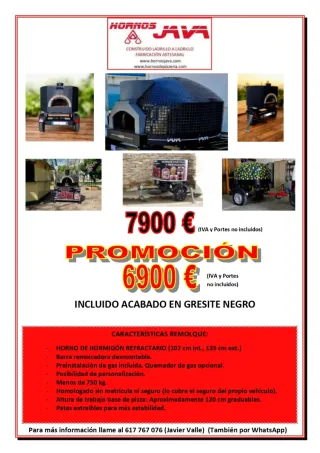 Vendo y alquilo remolque horno pizzeria
