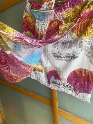 Minifalda blanca estampada