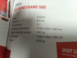 Carretilla oruga gasolina