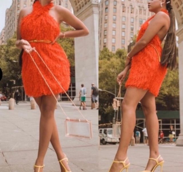 Vestido corto flecos