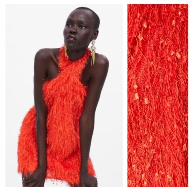 Vestido corto flecos