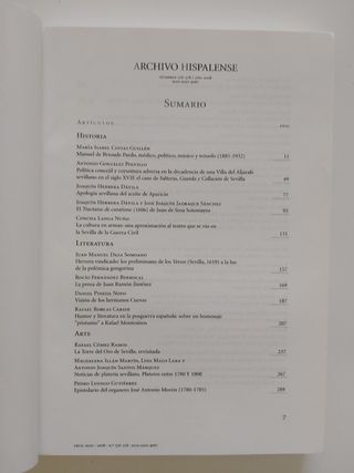Libro Revista Archivo Hispalense. Números 276-278
