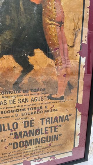 Cartel original corrida toros muerte Manolete