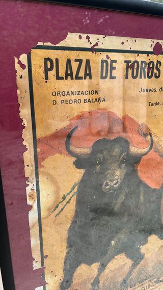 Cartel original corrida toros muerte Manolete
