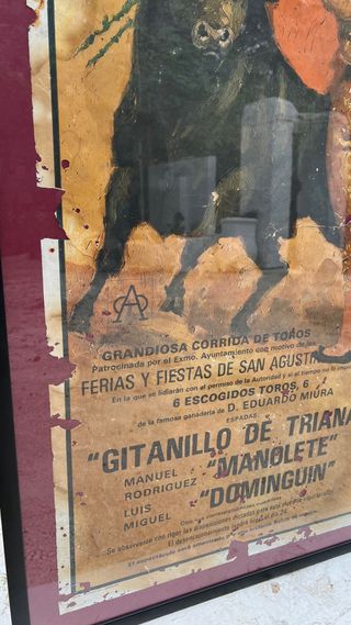 Cartel original corrida toros muerte Manolete