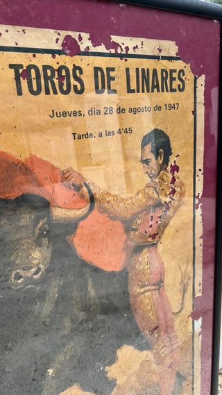 Cartel original corrida toros muerte Manolete