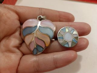 Colgante + anillo plata y nácar