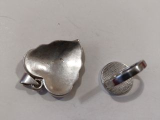 Colgante + anillo plata y nácar
