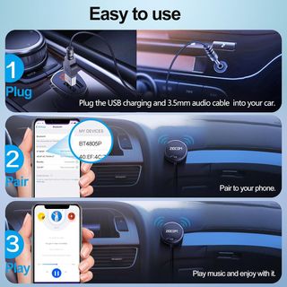 Bluetooth Car Kit, Adaptador AUX Bluetooth