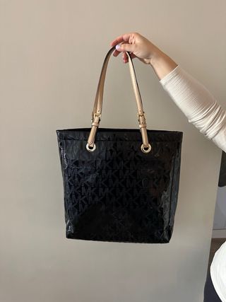 Michael Kors Jet Set Logo Tote Negro