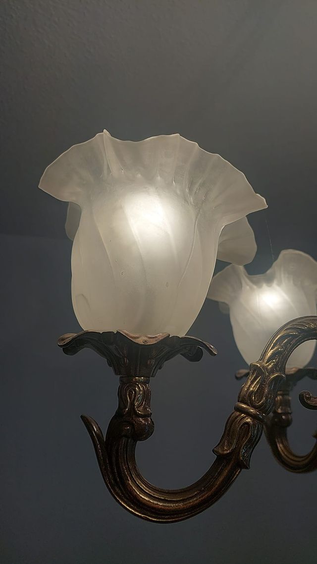 Lampara bronce 6 brazos