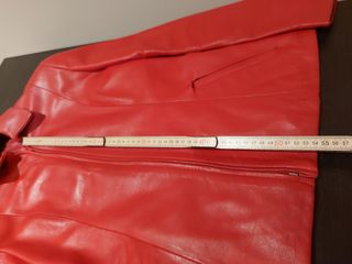 Chaqueta piel roja mujer