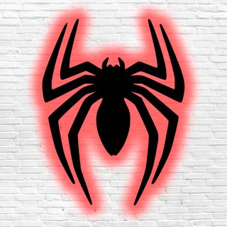 Cartel neon-led inspiracion araña Spiderman Marvel