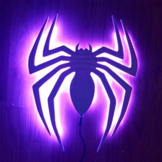 Cartel neon-led inspiracion araña Spiderman Marvel