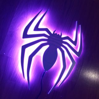Cartel neon-led inspiracion araña Spiderman Marvel