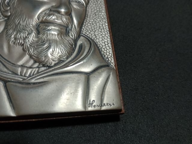 Icona Padre Pio argento