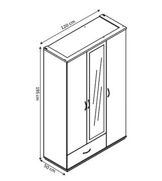 ARMARIO 3 PUERTAS CON ESPEJO